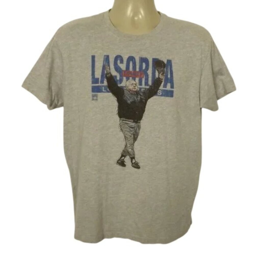 TOMMY LASORDA Tshirt, L, Gray, Graphic Tee, MLB, Short sleeves